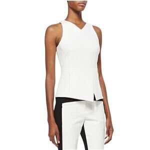 NWT TIBI City Stretch V Neck White Top 8